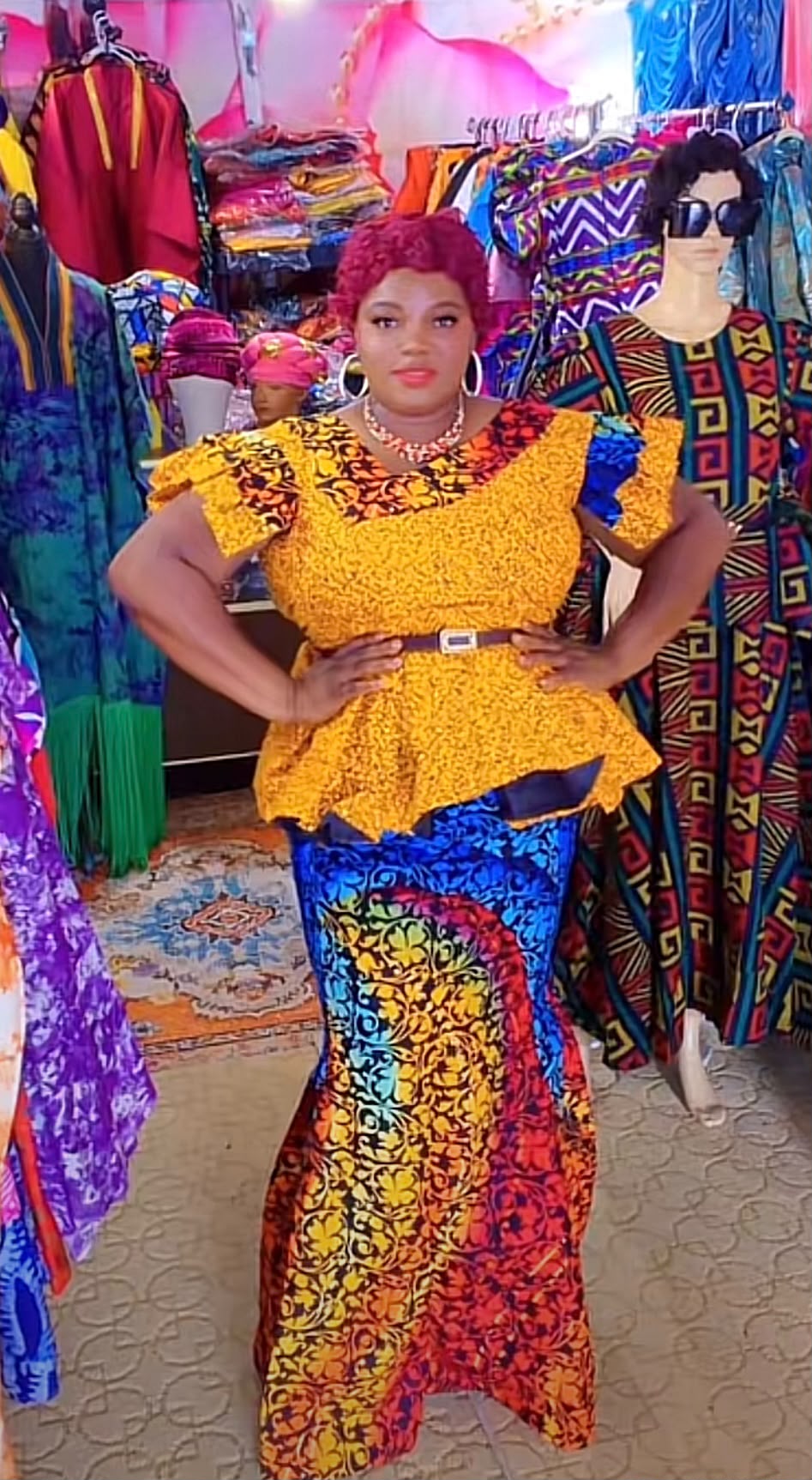 Elegant African Print Two-Piece Set